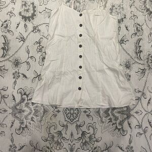 Express White Button-Front Mini Dress